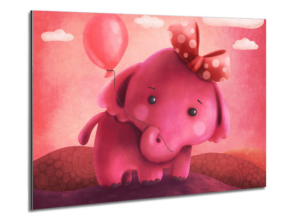 The Pink Elephant Balloon Metal Print