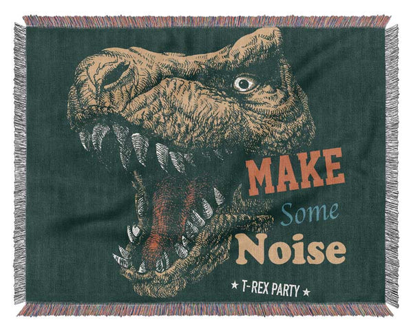 Make Some Noise T-Rex Woven Blanket