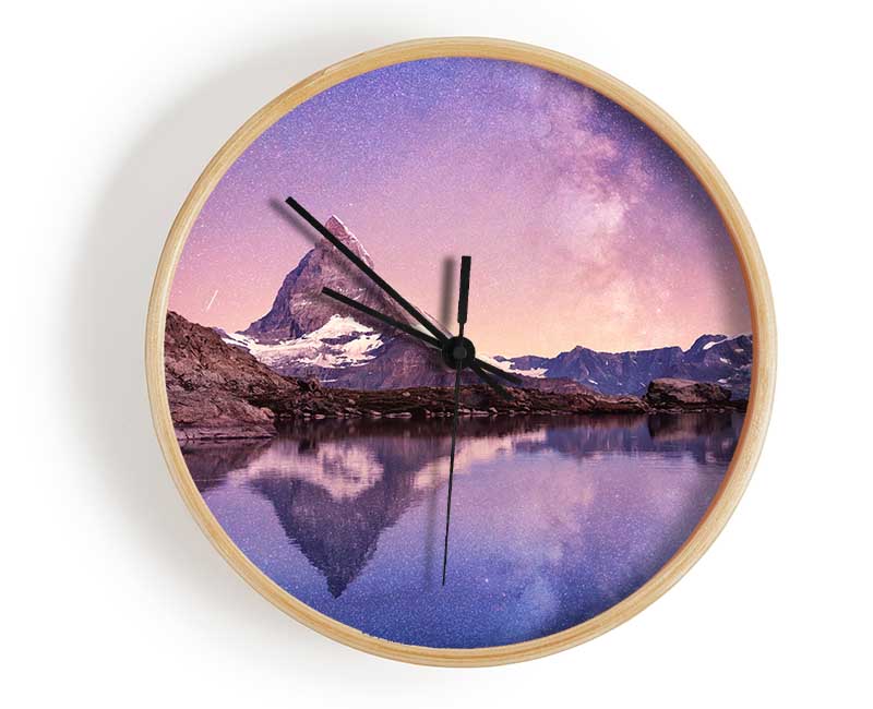 Mountains On The River Reflections Star Clock - Wallart-Direct UK