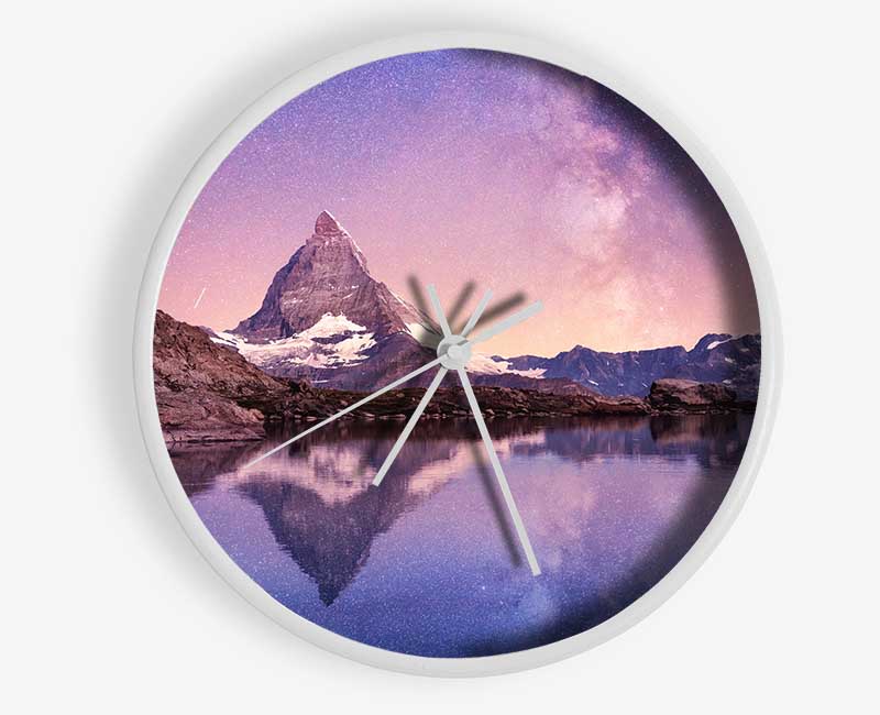 Mountains On The River Reflections Star Clock - Wallart-Direct UK