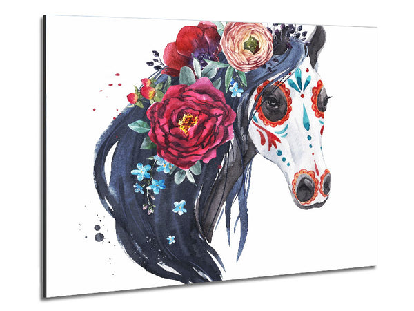Day Of The Dead Horse Metal Print