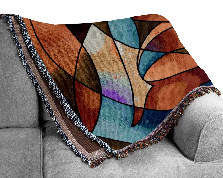 Stained Glass Abstract Woven Blanket