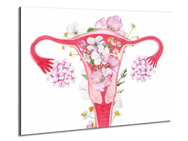 Floral Female Anatomy Metal Print