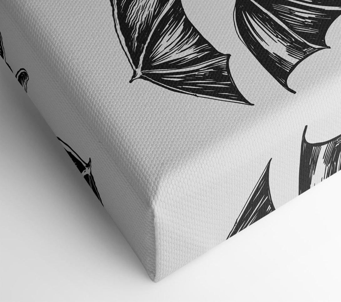  A Canvas Print of The Trio Of Bat Illustrations Canvas Art