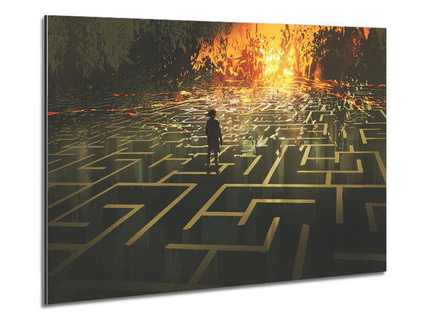 Standing On A Maze Metal Print