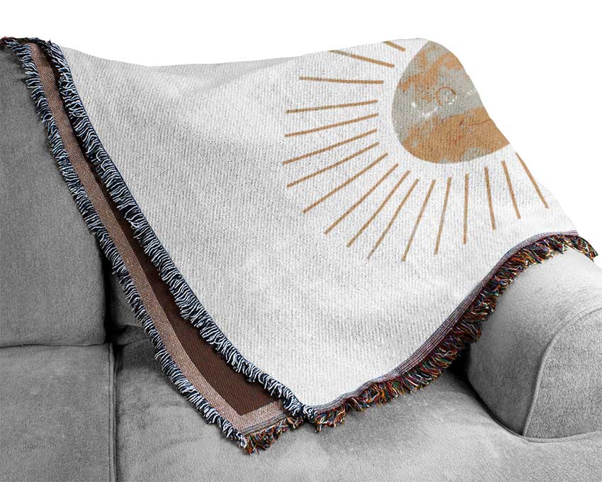 Happy Rainbow And Clouds Woven Blanket