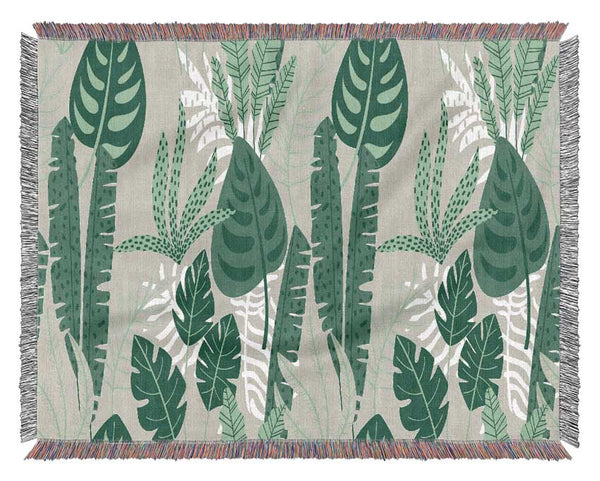 Modern Leaves Woven Blanket