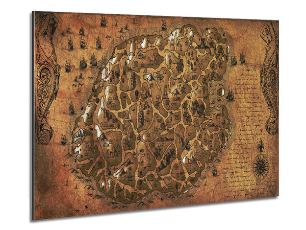 The Old Sepia Map Metal Print