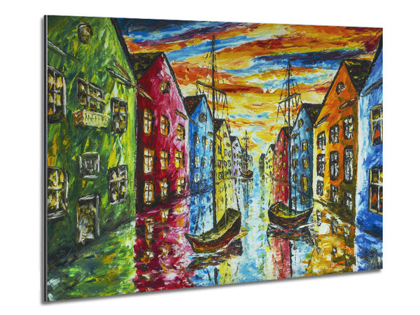 The Sea Village Painted Two Metal Print