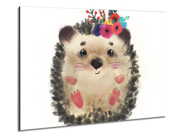 The Curled Up Hedgehog Metal Print