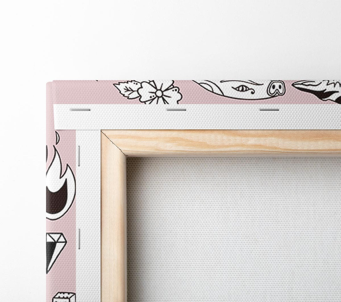  A Canvas Print of Tattoo Flash Design Dagger Canvas Print
