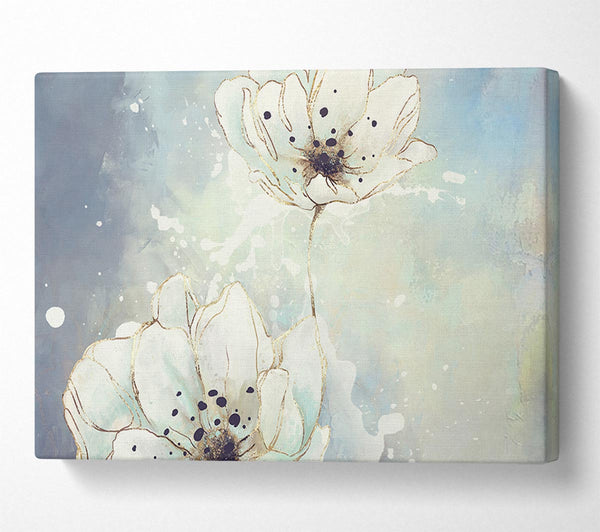  A Canvas Print of White Flowers In Abstract Canvas Art