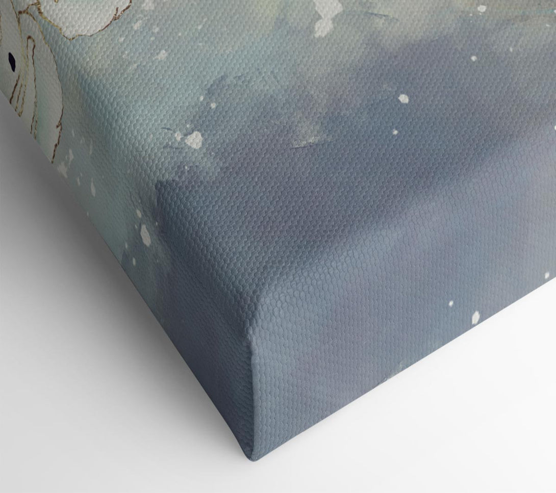  A Canvas Print of White Flowers In Abstract Canvas Art