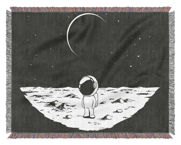 Little Space Man Woven Blanket