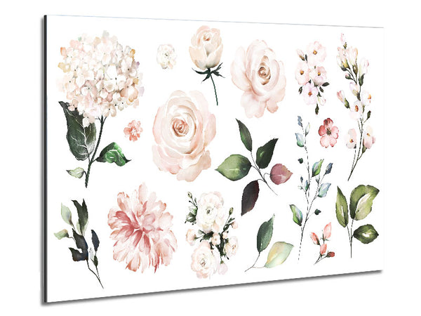 Montage Of Pink Flowers Metal Print