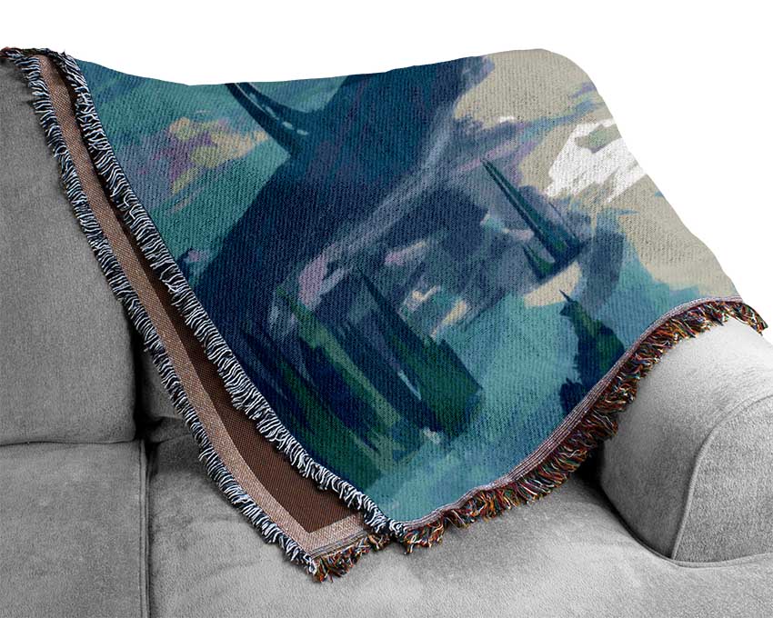 The Blue Jet From The Mountain Woven Blanket