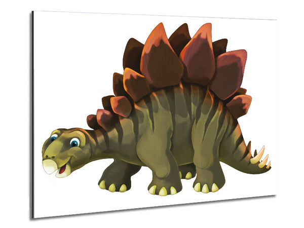 The Happy Stegosaurus Metal Print