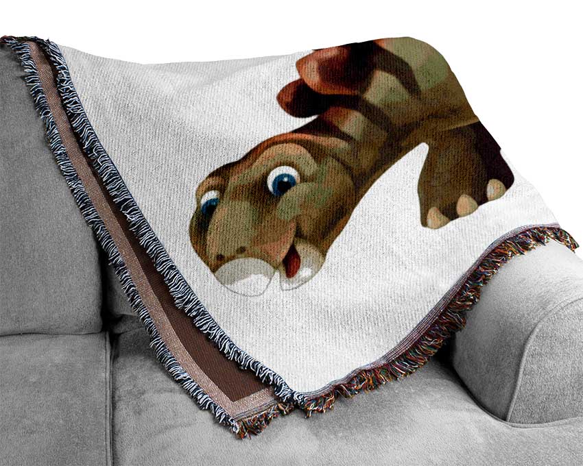 The Happy Stegosaurus Woven Blanket
