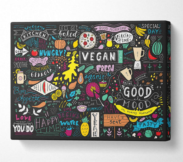  A Canvas Print of Vegan Good Mood Colour Canvas Print