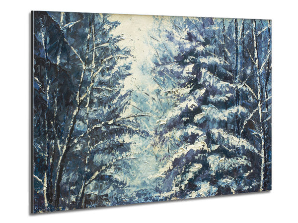 Snow On The Trees Winter Land Metal Print