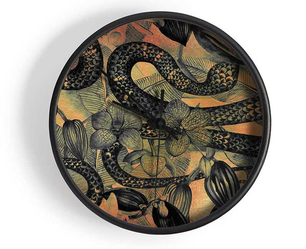 The Snakes And Flowers Clock - Wallart-Direct UK