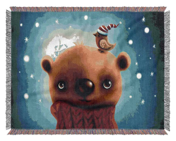Little Bear And Robin Woven Blanket