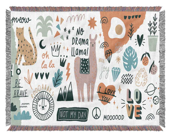 No Drama Llama Woven Blanket