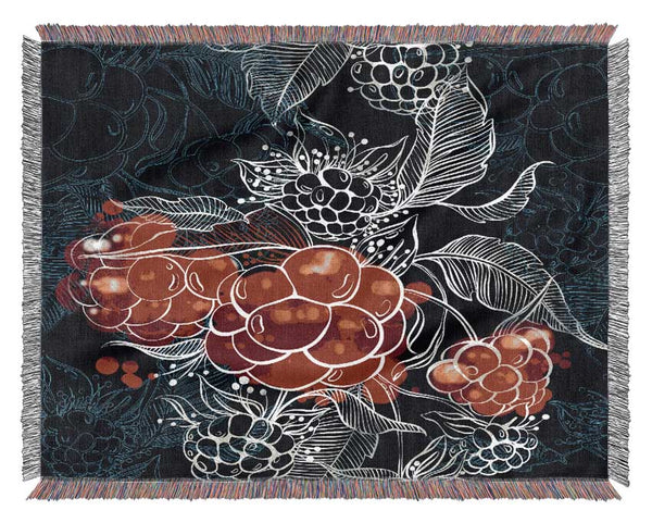 Red Berry Winter Woven Blanket