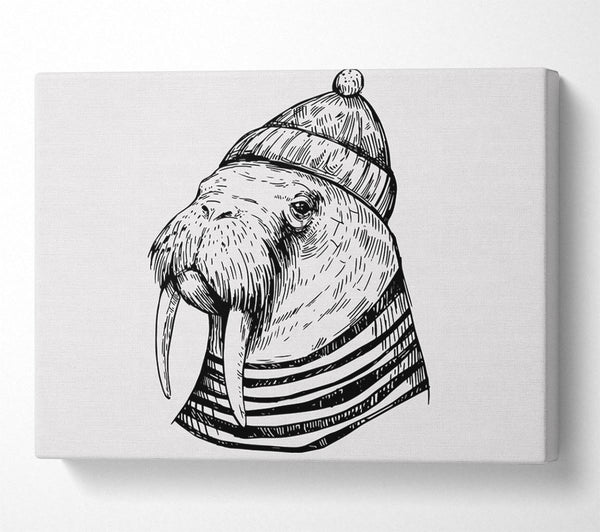  A Canvas Print of Hipster Walrus Canvas Art