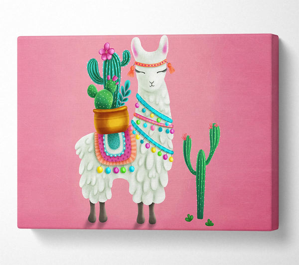  A Canvas Print of Llama Carrying Cactus Canvas Art
