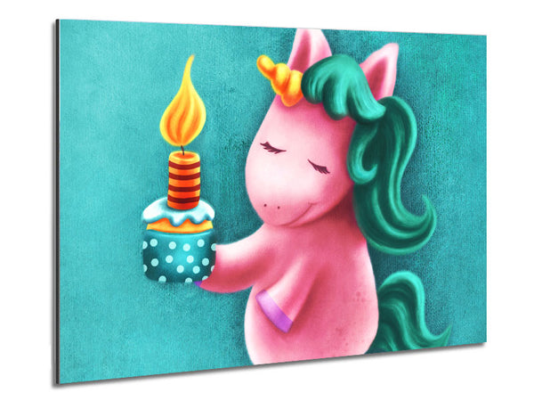 Birthday Cake Unicorn Metal Print