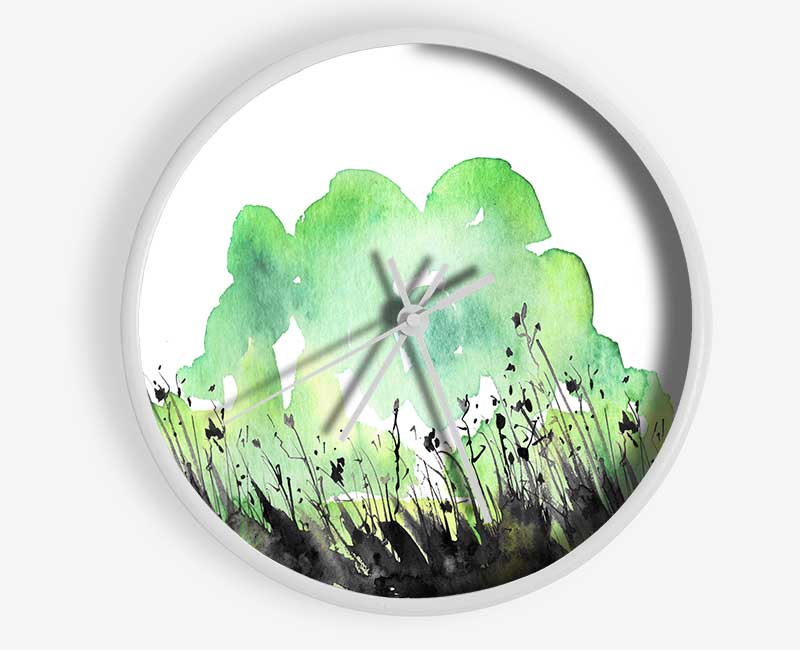 In The Grass Greenery Clock - Wallart-Direct UK