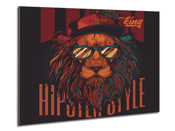 King Lion Hipster Metal Print