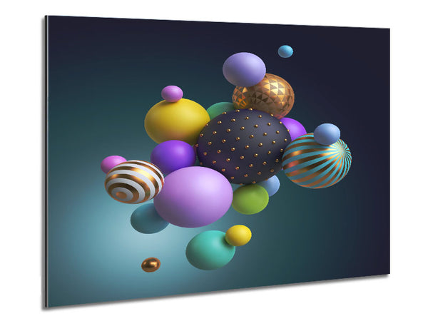 Spheres Of Three Dimensional Abstract Metal Print