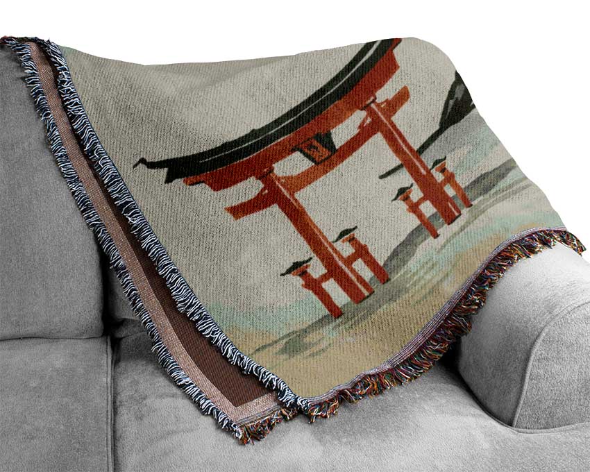 Ethnic Japanese Sun Woven Blanket