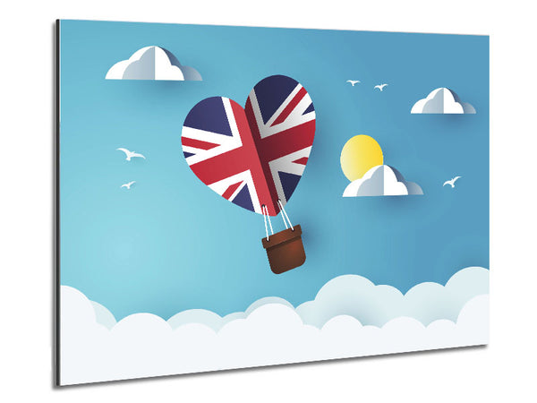 Union Jack Hot Air Balloon Metal Print