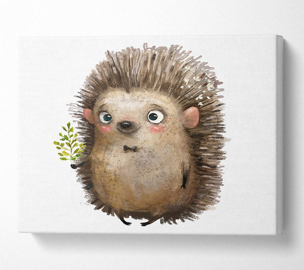  A Canvas Print of Hedgehog With Flowers Canvas Art