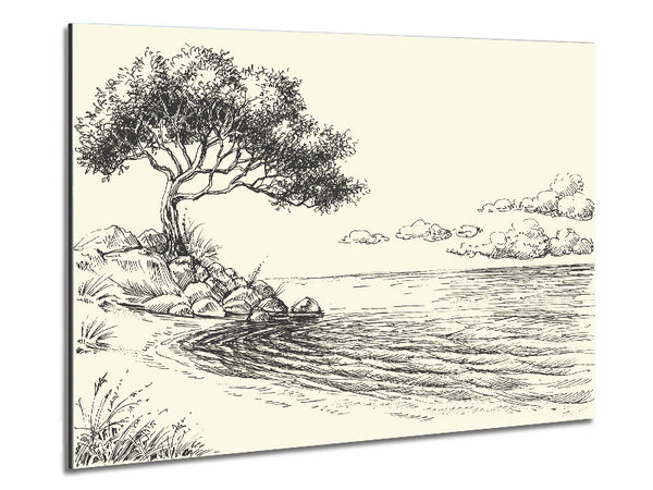 The Tree By The Lake Metal Print