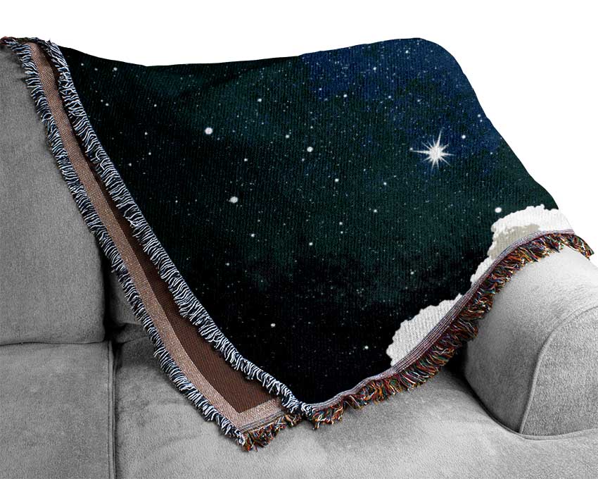 Up Goes The Rocket Woven Blanket