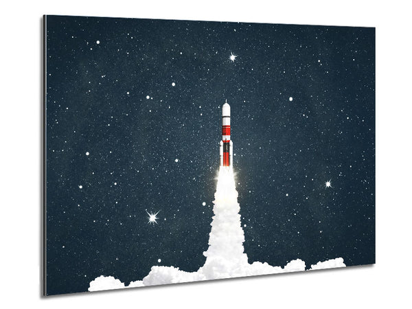 Up Goes The Rocket Metal Print