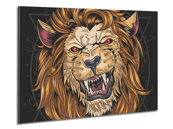 Fearsome Lion Angry Metal Print