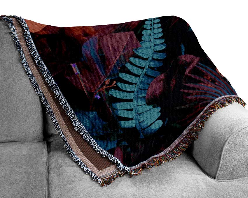 Fluorescent Palm Life Woven Blanket