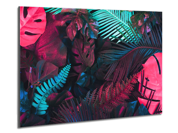 Fluorescent Palm Life Metal Print