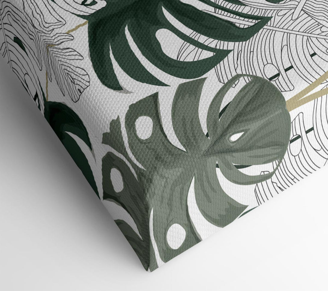  A Canvas Print of Cheese Plant Leaves Canvas Wall Art