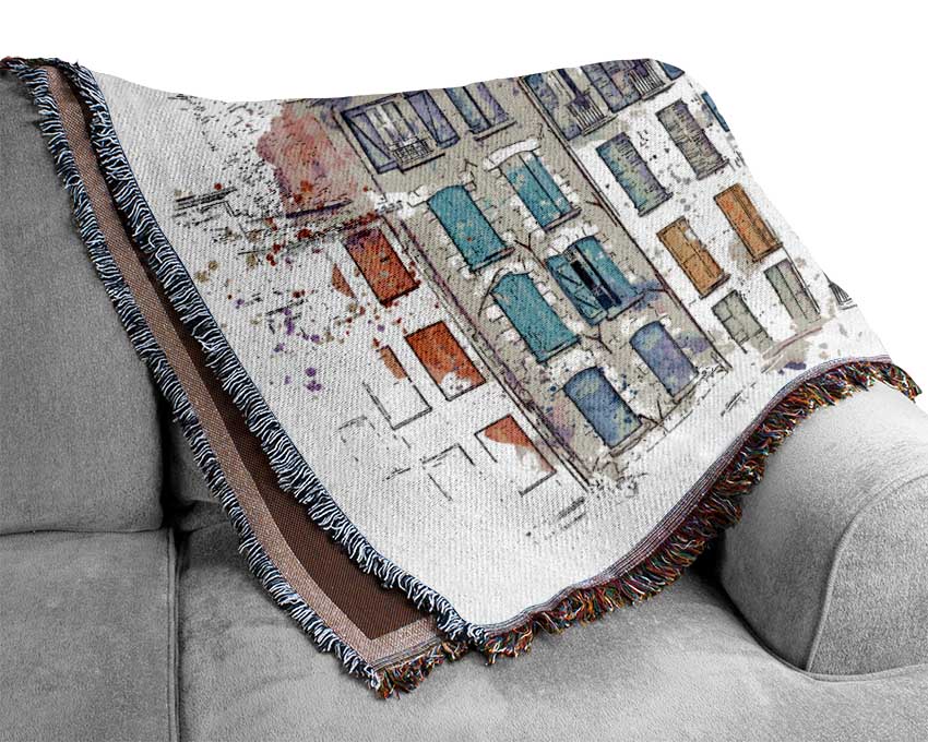 French Town Splatter Woven Blanket