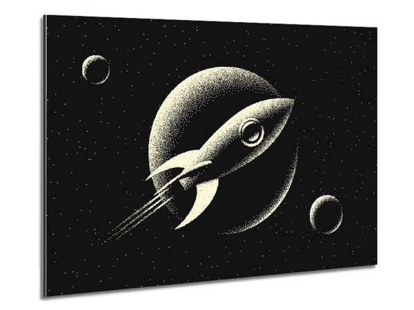 Old School Rocket Metal Print