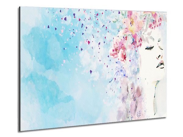Woman Hair Blossom Metal Print
