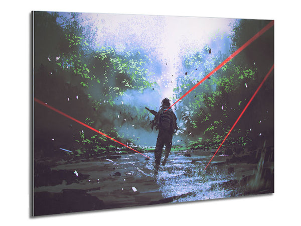 Dodging The Lasers Metal Print