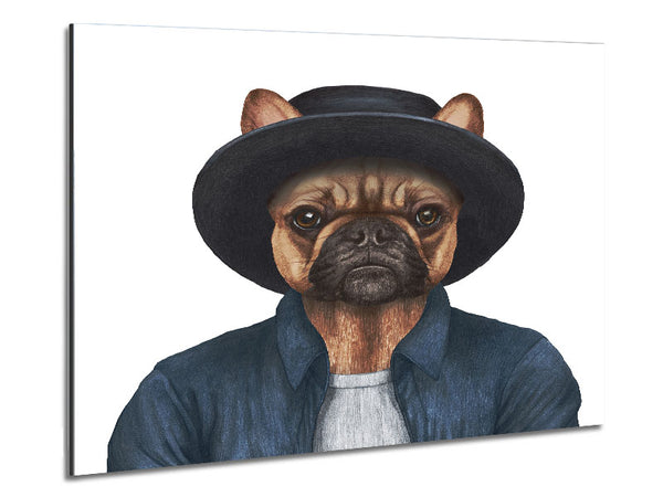 French Bulldog Hat Dog Metal Print