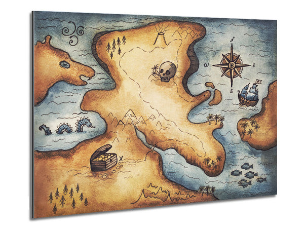Pirate Treasure Map Metal Print